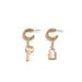 Wholesale iron alloy lock key pendant earrings JDC-ES-DN024 Earrings 道妮 Wholesale Jewelry JoyasDeChina Joyas De China