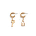 Wholesale iron alloy lock key pendant earrings JDC-ES-DN024 Earrings 道妮 gold Wholesale Jewelry JoyasDeChina Joyas De China