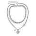 Wholesale Iron Chain Alloy Imitation Pearl Portrait Tag Necklaces JDC-NE-DN081 Necklaces 道妮 white k 2901 Wholesale Jewelry JoyasDeChina Joyas De China