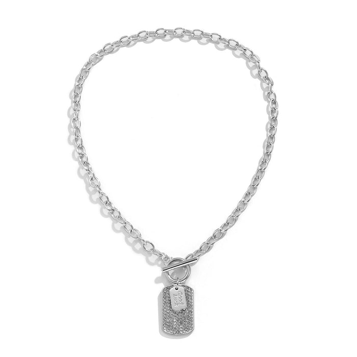 Wholesale iron chain alloy rhinestone necklaces JDC-NE-DN073 Necklaces 道妮 white K Wholesale Jewelry JoyasDeChina Joyas De China