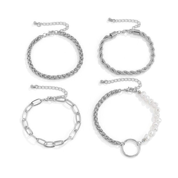 Wholesale Iron Chain Imitation Pearl Alloy Bracelet JDC-BT-DN005 Bracelet 道妮 Wholesale Jewelry JoyasDeChina Joyas De China