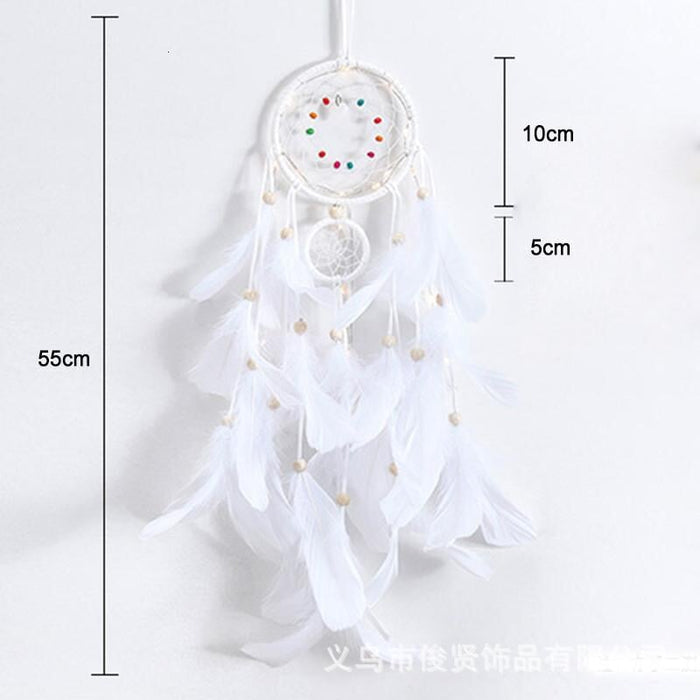 Wholesale Iron Ring Feather Colorful Beads Love Shell LED Light Dreamcatcher JDC-DC-JunX002 Dreamcatcher 俊贤 Wholesale Jewelry JoyasDeChina Joyas De China