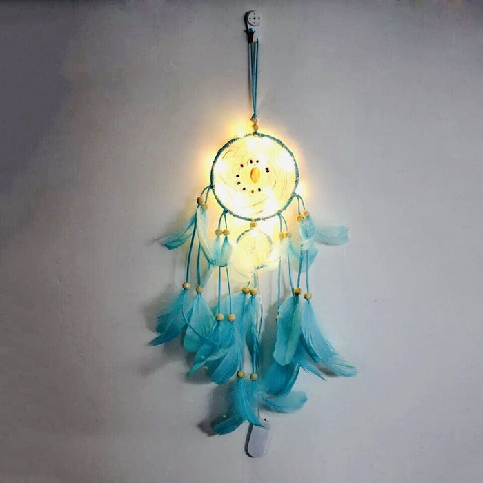 Wholesale Iron Ring Feather Colorful Beads Love Shell LED Light Dreamcatcher JDC-DC-JunX002 Dreamcatcher 俊贤 Wholesale Jewelry JoyasDeChina Joyas De China