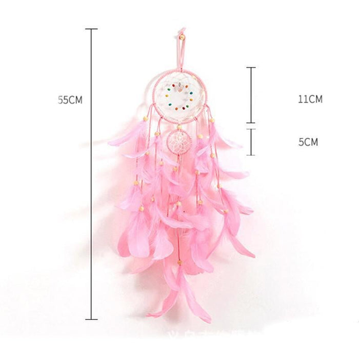 Wholesale Iron Ring Feather Colorful Beads Love Shell LED Light Dreamcatcher JDC-DC-JunX002 Dreamcatcher 俊贤 Wholesale Jewelry JoyasDeChina Joyas De China
