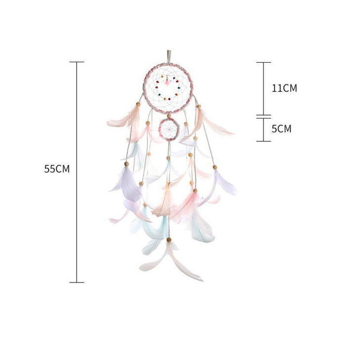 Wholesale Iron Ring Feather Colorful Beads Love Shell LED Light Dreamcatcher JDC-DC-JunX002 Dreamcatcher 俊贤 Wholesale Jewelry JoyasDeChina Joyas De China