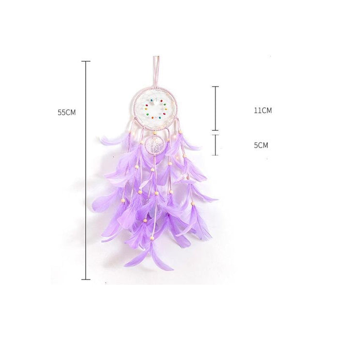 Wholesale Iron Ring Feather Colorful Beads Love Shell LED Light Dreamcatcher JDC-DC-JunX002 Dreamcatcher 俊贤 purple Wholesale Jewelry JoyasDeChina Joyas De China