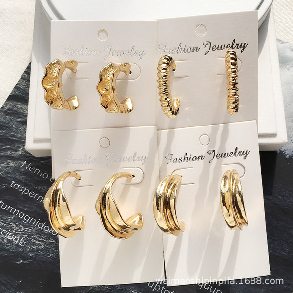 Wholesale irregular C-shaped ear ring JDC-ES-AYN303 Earrings JoyasDeChina Wholesale Jewelry JoyasDeChina Joyas De China