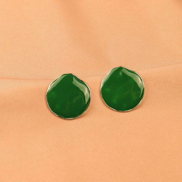 Wholesale irregular disc green alloy earrings JDC-ES-LSY014 earrings JoyasDeChina Wholesale Jewelry JoyasDeChina Joyas De China