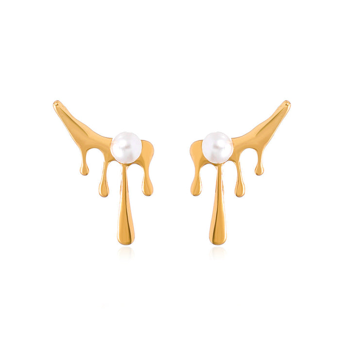Wholesale Irregular Imitation Pearl Alloy Earrings JDC-ES-A084 Earrings 妙雅 1 Wholesale Jewelry JoyasDeChina Joyas De China