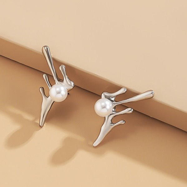 Wholesale Irregular Imitation Pearl Alloy Earrings JDC-ES-A084 Earrings 妙雅 Wholesale Jewelry JoyasDeChina Joyas De China