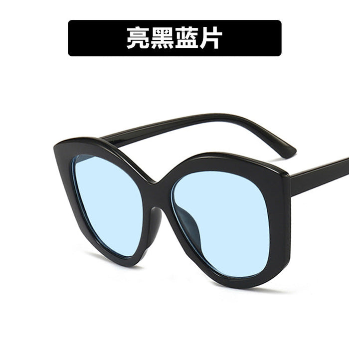 Wholesale Irregular Large Frame Resin Lens Sunglasses JDC-SG-GSKD048 Sunglasses JoyasDeChina Blue lens As shown Wholesale Jewelry JoyasDeChina Joyas De China