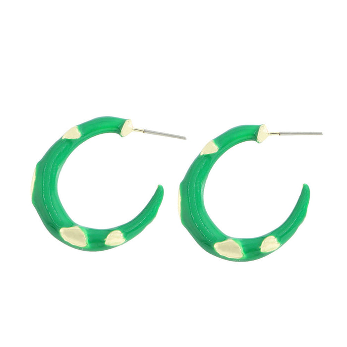 Wholesale irregular metal oil dripping Big Circle Earrings JDC-ES-JQ068 Earrings JoyasDeChina Green Wholesale Jewelry JoyasDeChina Joyas De China