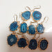 Wholesale irregular natural stone flower pendant Earrings MOQ≥2 JDC-ES-Aof001 Earrings 傲凡 Wholesale Jewelry JoyasDeChina Joyas De China