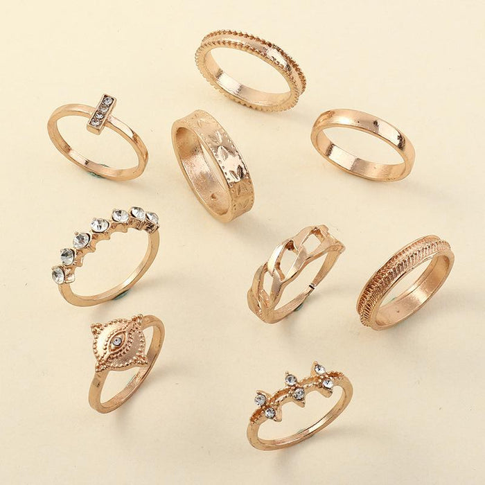 Bulk Jewelry Wholesale j gold alloy geometric zircon ring JDC-RS-e090 Wholesale factory from China YIWU China