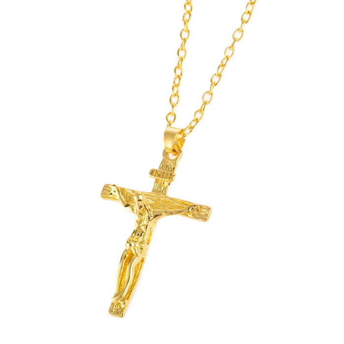 Wholesale Jesus Cross Alloy Necklace JDC-NE-Saip005 Necklaces 赛蒲 gold Wholesale Jewelry JoyasDeChina Joyas De China