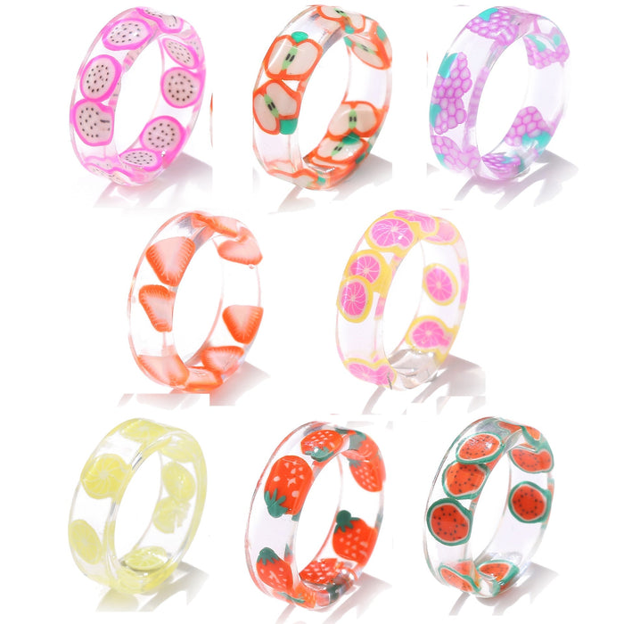 Wholesale joint fruit resin ring JDC-RS-F073 Rings 韩之尚 Wholesale Jewelry JoyasDeChina Joyas De China