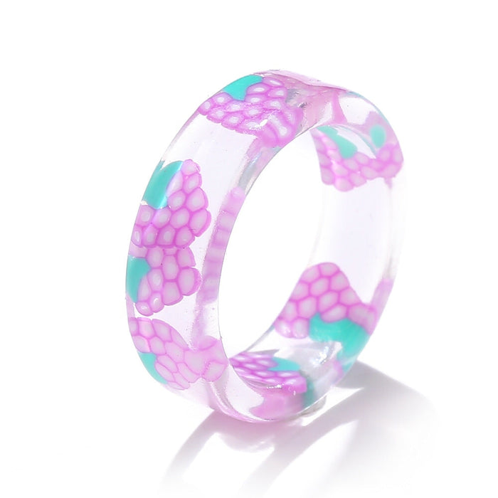 Wholesale joint fruit resin ring JDC-RS-F073 Rings 韩之尚 Grape / Wholesale Jewelry JoyasDeChina Joyas De China