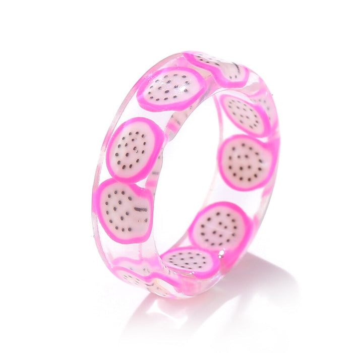Wholesale joint fruit resin ring JDC-RS-F073 Rings 韩之尚 pitaya / Wholesale Jewelry JoyasDeChina Joyas De China