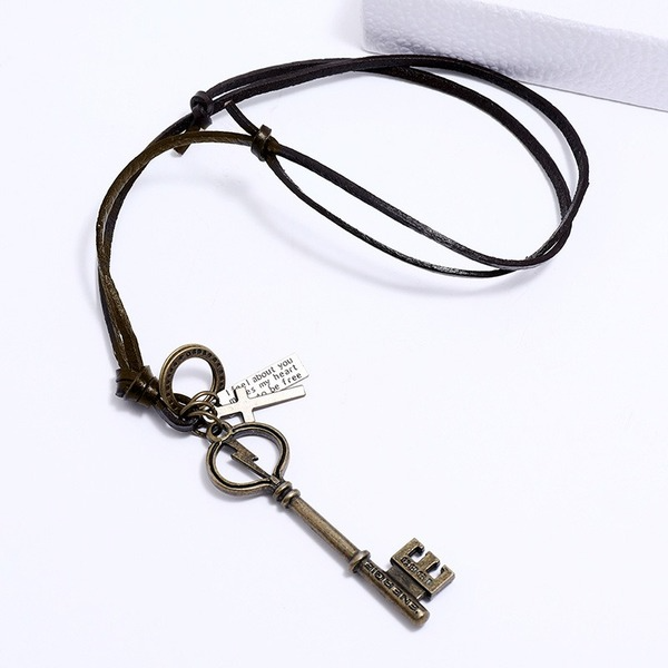Bulk Jewelry Wholesale key leather man necklaces JDC-MNE-PK053 Wholesale factory from China YIWU China