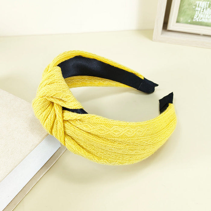 Wholesale khaki knitted headband JDC-HD-O263 Headband JoyasDeChina Yellow Wholesale Jewelry JoyasDeChina Joyas De China