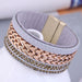 Wholesale khaki leather magnetic bracelet JDC-BT-WY116 Bracelet 威扬 grey Wholesale Jewelry JoyasDeChina Joyas De China
