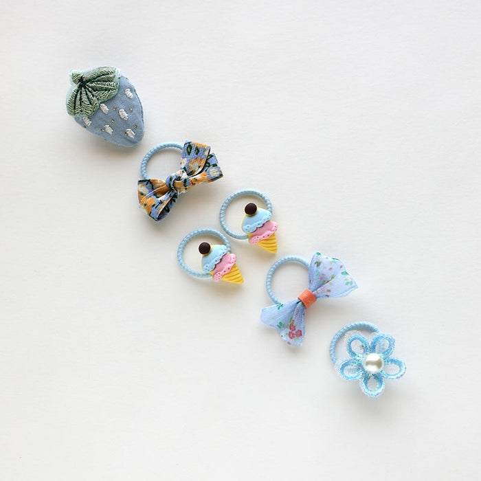 Wholesale Kids Cartoon Resin Hair Scrunchies Set MOQ≥5 JDC-HS-Shij001 Hair Scrunchies 世景 MOQ5 blue set Wholesale Jewelry JoyasDeChina Joyas De China