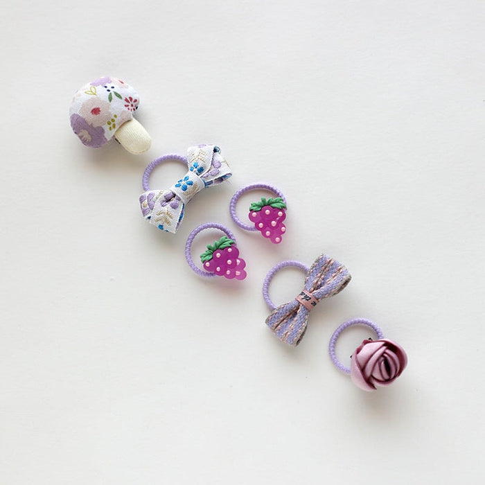 Wholesale Kids Cartoon Resin Hair Scrunchies Set MOQ≥5 JDC-HS-Shij001 Hair Scrunchies 世景 MOQ5 purple set Wholesale Jewelry JoyasDeChina Joyas De China