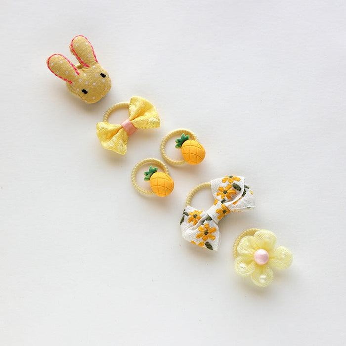 Wholesale Kids Cartoon Resin Hair Scrunchies Set MOQ≥5 JDC-HS-Shij001 Hair Scrunchies 世景 yellow set Wholesale Jewelry JoyasDeChina Joyas De China
