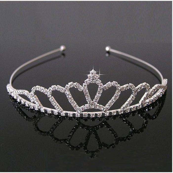 Wholesale Kids Crown White Crystal Headband JDC-HD-hongh003 Headband 宏宏 silver Wholesale Jewelry JoyasDeChina Joyas De China