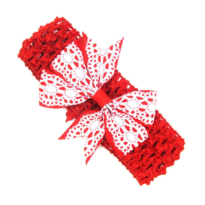 Wholesale Kids Hair Rope Printed Dovetail Bow with Knitted Fabric Hair Scrunchies JDC-HS-Chund001 Hair Scrunchies 春蝶 red Wholesale Jewelry JoyasDeChina Joyas De China