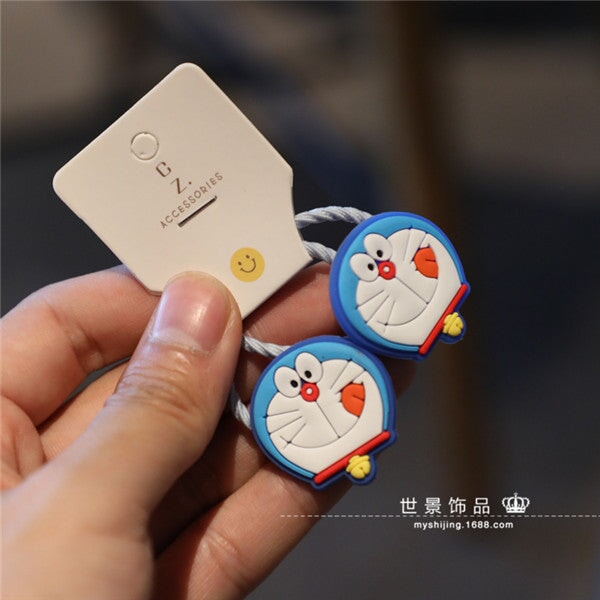 Wholesale Kids Silicone Cartoon Hair Scrunchies MOQ≥5 JDC-HS-Shij006 Hair Scrunchies 世景 MOQ5 blue cat set Wholesale Jewelry JoyasDeChina Joyas De China