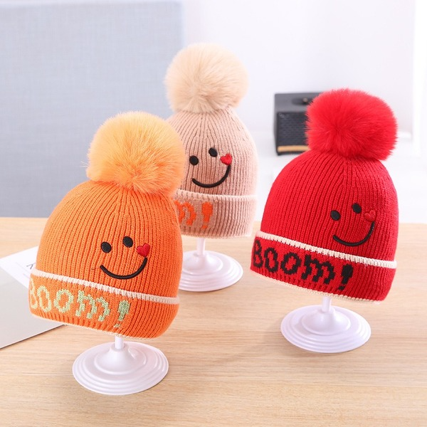 Wholesale kids smiley face knitted woolen hat JDC-FH-GSKC005 Fashionhat JoyasDeChina Wholesale Jewelry JoyasDeChina Joyas De China