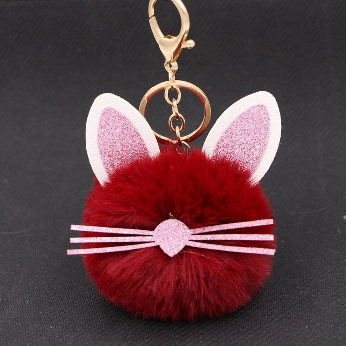 Wholesale Kitten Whiskers Alloy Imitation Hair Hair Ball Keychain JDC-KC-Zuge023 Keychains 祖格 Wholesale Jewelry JoyasDeChina Joyas De China