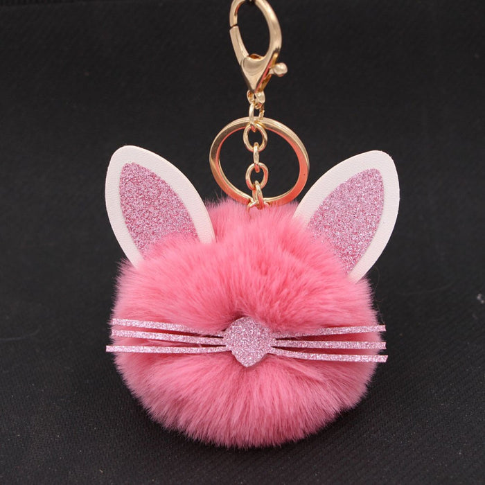 Wholesale Kitten Whiskers Alloy Imitation Hair Hair Ball Keychain JDC-KC-Zuge023 Keychains 祖格 Wholesale Jewelry JoyasDeChina Joyas De China