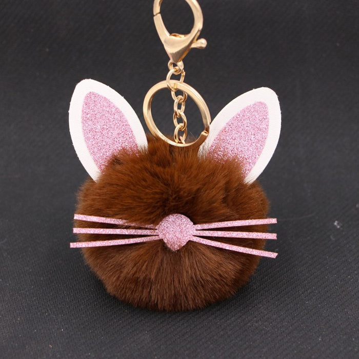 Wholesale Kitten Whiskers Alloy Imitation Hair Hair Ball Keychain JDC-KC-Zuge023 Keychains 祖格 Wholesale Jewelry JoyasDeChina Joyas De China