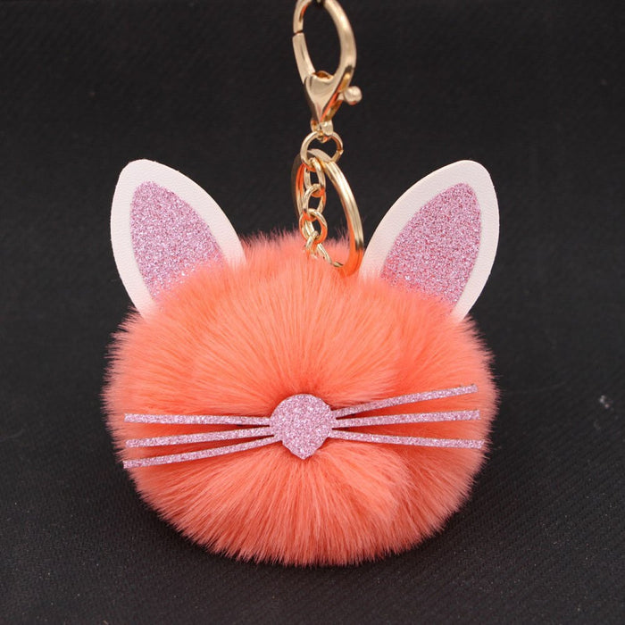 Wholesale Kitten Whiskers Alloy Imitation Hair Hair Ball Keychain JDC-KC-Zuge023 Keychains 祖格 Wholesale Jewelry JoyasDeChina Joyas De China