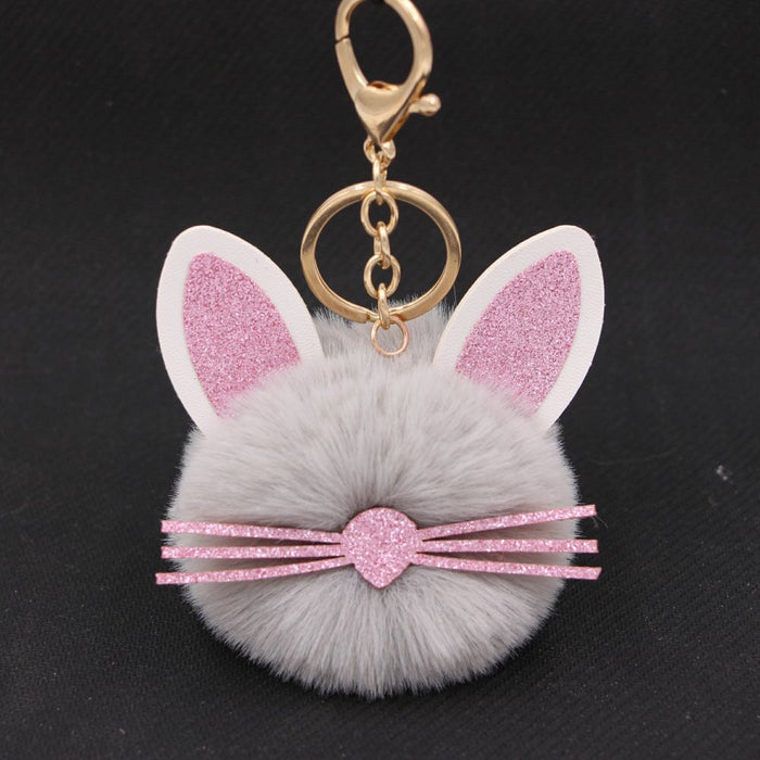 Wholesale Kitten Whiskers Alloy Imitation Hair Hair Ball Keychain JDC-KC-Zuge023 Keychains 祖格 Wholesale Jewelry JoyasDeChina Joyas De China