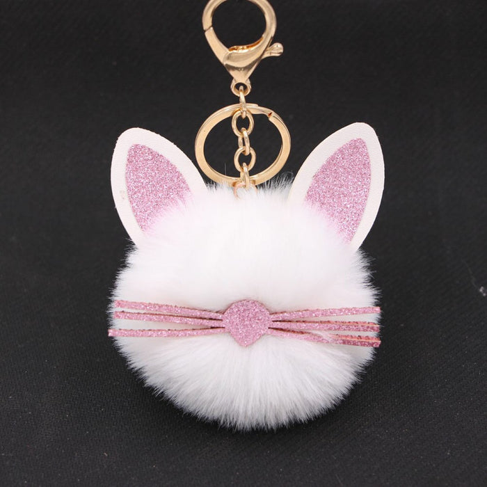 Wholesale Kitten Whiskers Alloy Imitation Hair Hair Ball Keychain JDC-KC-Zuge023 Keychains 祖格 Wholesale Jewelry JoyasDeChina Joyas De China