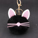 Wholesale Kitten Whiskers Alloy Imitation Hair Hair Ball Keychain JDC-KC-Zuge023 Keychains 祖格 black / Wholesale Jewelry JoyasDeChina Joyas De China