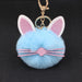 Wholesale Kitten Whiskers Alloy Imitation Hair Hair Ball Keychain JDC-KC-Zuge023 Keychains 祖格 Light blue / Wholesale Jewelry JoyasDeChina Joyas De China