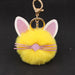 Wholesale Kitten Whiskers Alloy Imitation Hair Hair Ball Keychain JDC-KC-Zuge023 Keychains 祖格 yellow / Wholesale Jewelry JoyasDeChina Joyas De China