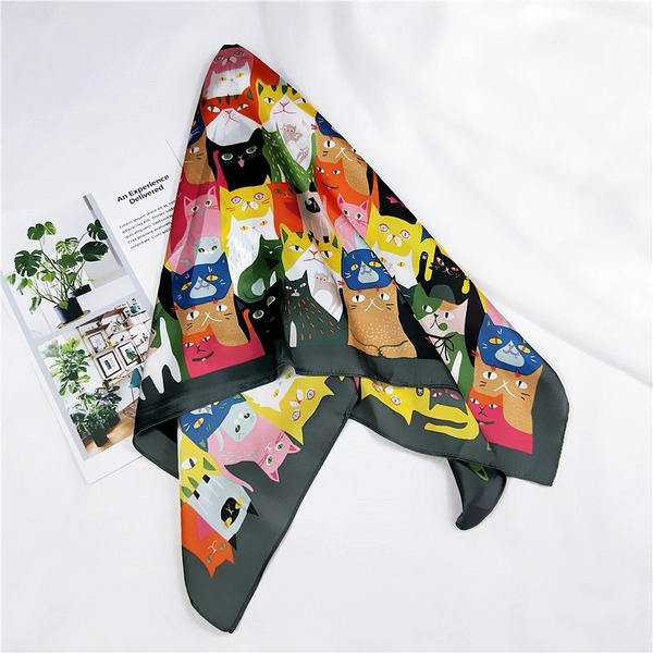 Wholesale kittens, small square scarves, small silk scarves scarf JDC-SF-GSHQ002 scarf JoyasDeChina Wholesale Jewelry JoyasDeChina Joyas De China