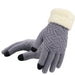 Wholesale Knitted Acrylic Spandex Ladies Touch Screen Gloves JDC-GS-FanP003 Gloves 梵普 grey one size Wholesale Jewelry JoyasDeChina Joyas De China