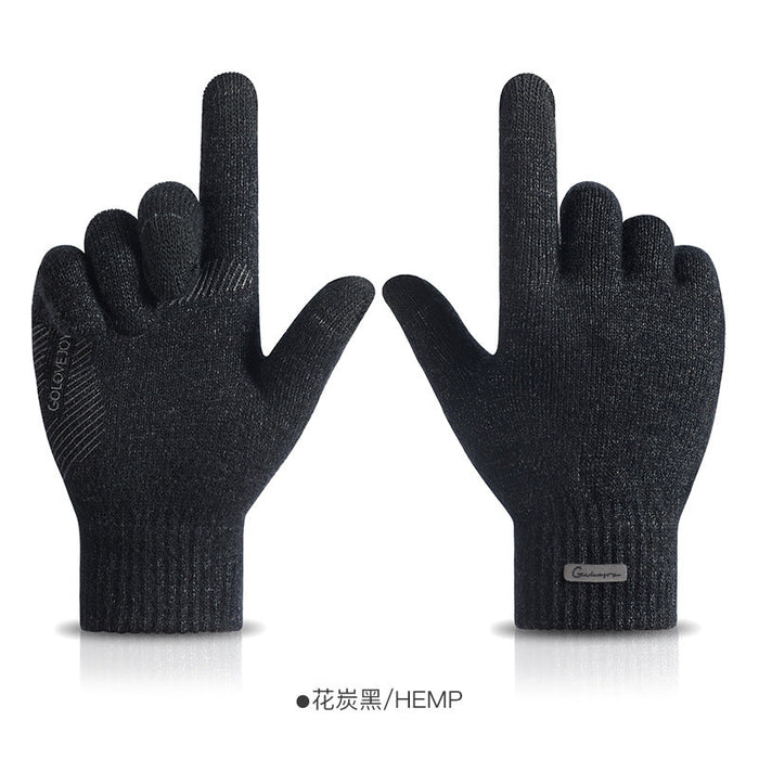 Wholesale knitted arctic velvet touch screen gloves JDC-GS-RG002 Gloves 润谷 DZ119 black B L Wholesale Jewelry JoyasDeChina Joyas De China