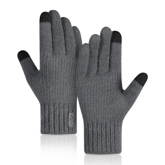 Wholesale knitted cashmere touch screen warm gloves JDC-GS-RG013 Gloves 润谷 dark grey L Wholesale Jewelry JoyasDeChina Joyas De China
