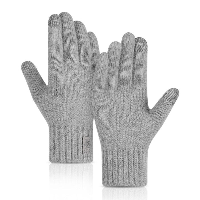 Wholesale knitted cashmere touch screen warm gloves JDC-GS-RG013 Gloves 润谷 light grey L Wholesale Jewelry JoyasDeChina Joyas De China