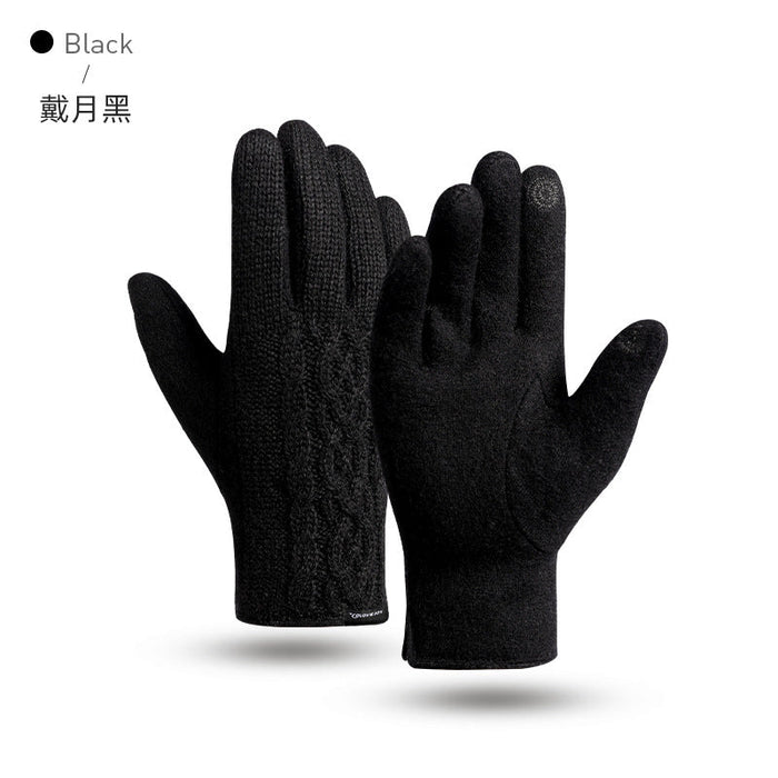 Wholesale knitted cashmere touch screen warm gloves JDC-GS-RG014 Gloves 润谷 DY27 black one size Wholesale Jewelry JoyasDeChina Joyas De China