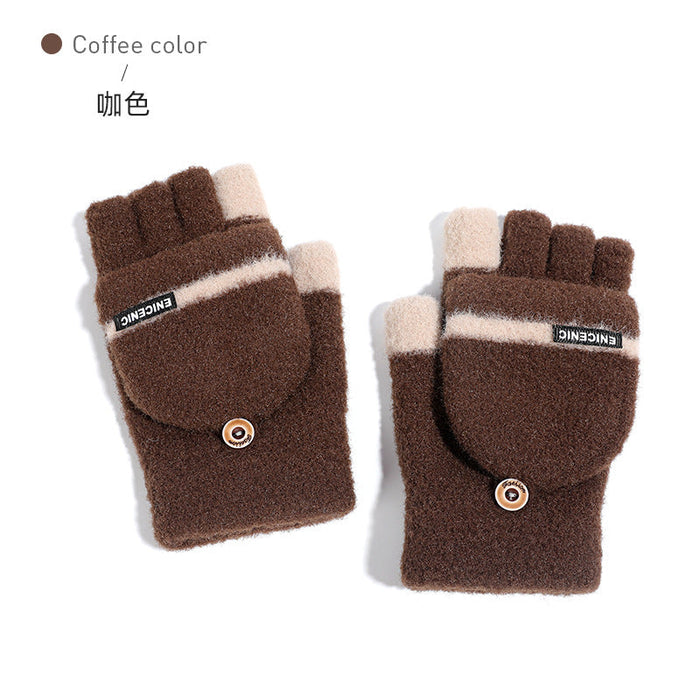 Wholesale knitted fabric half-finger flip thermal gloves JDC-GS-RG008 Gloves 润谷 Wholesale Jewelry JoyasDeChina Joyas De China