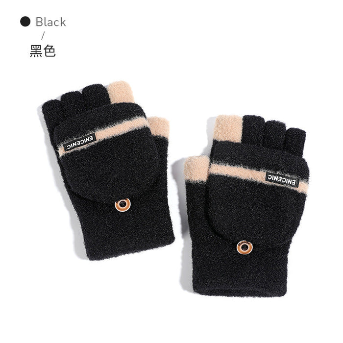 Wholesale knitted fabric half-finger flip thermal gloves JDC-GS-RG008 Gloves 润谷 Wholesale Jewelry JoyasDeChina Joyas De China