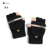 Wholesale knitted fabric half-finger flip thermal gloves JDC-GS-RG008 Gloves 润谷 DZ137 black one size Wholesale Jewelry JoyasDeChina Joyas De China